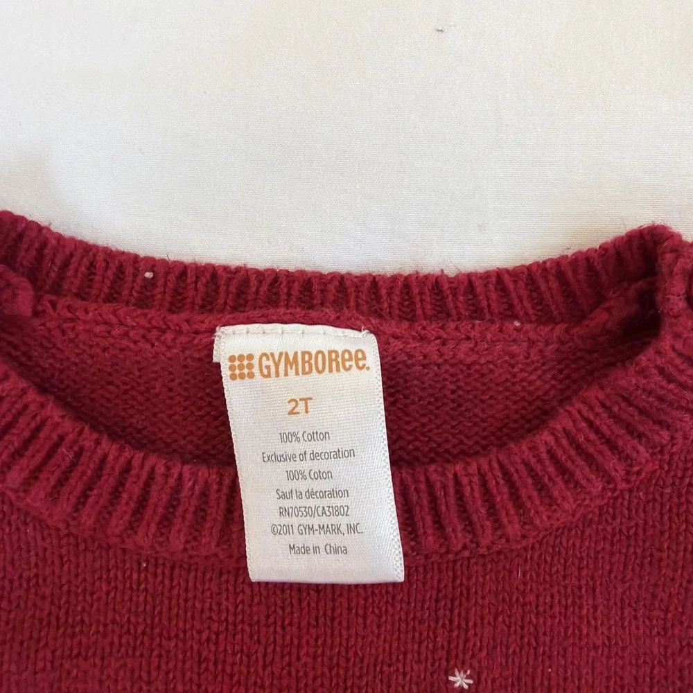 Gymboree Penguin Sweater Girl's Size 2T Red Girls Christmas Holiday New‎ Year